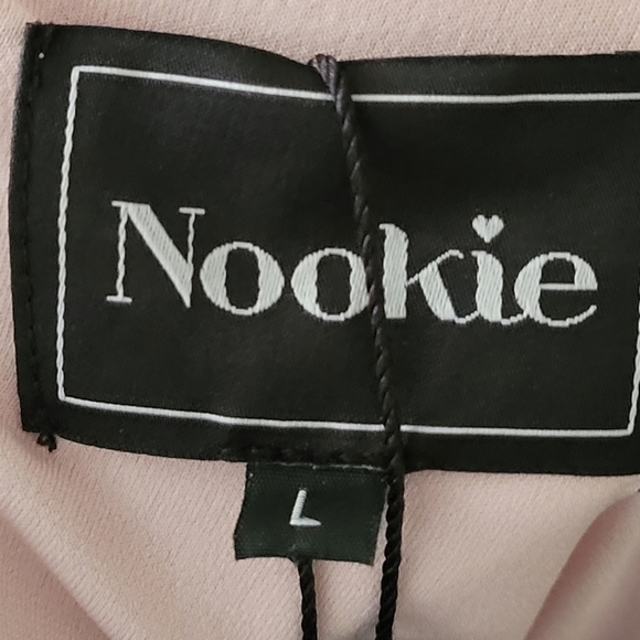 Nookie Athena Off Shoulder Halter Midi Dress Blush Pink Size Large - Picture 13 of 14